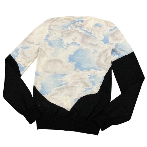 Kenzo Sky Blue and Black Cloud Crewneck Sweater mohair and wool blend - Picture 2 of 12